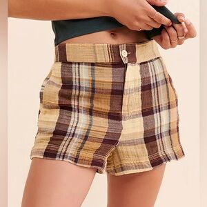 Free People isla plaid shorts